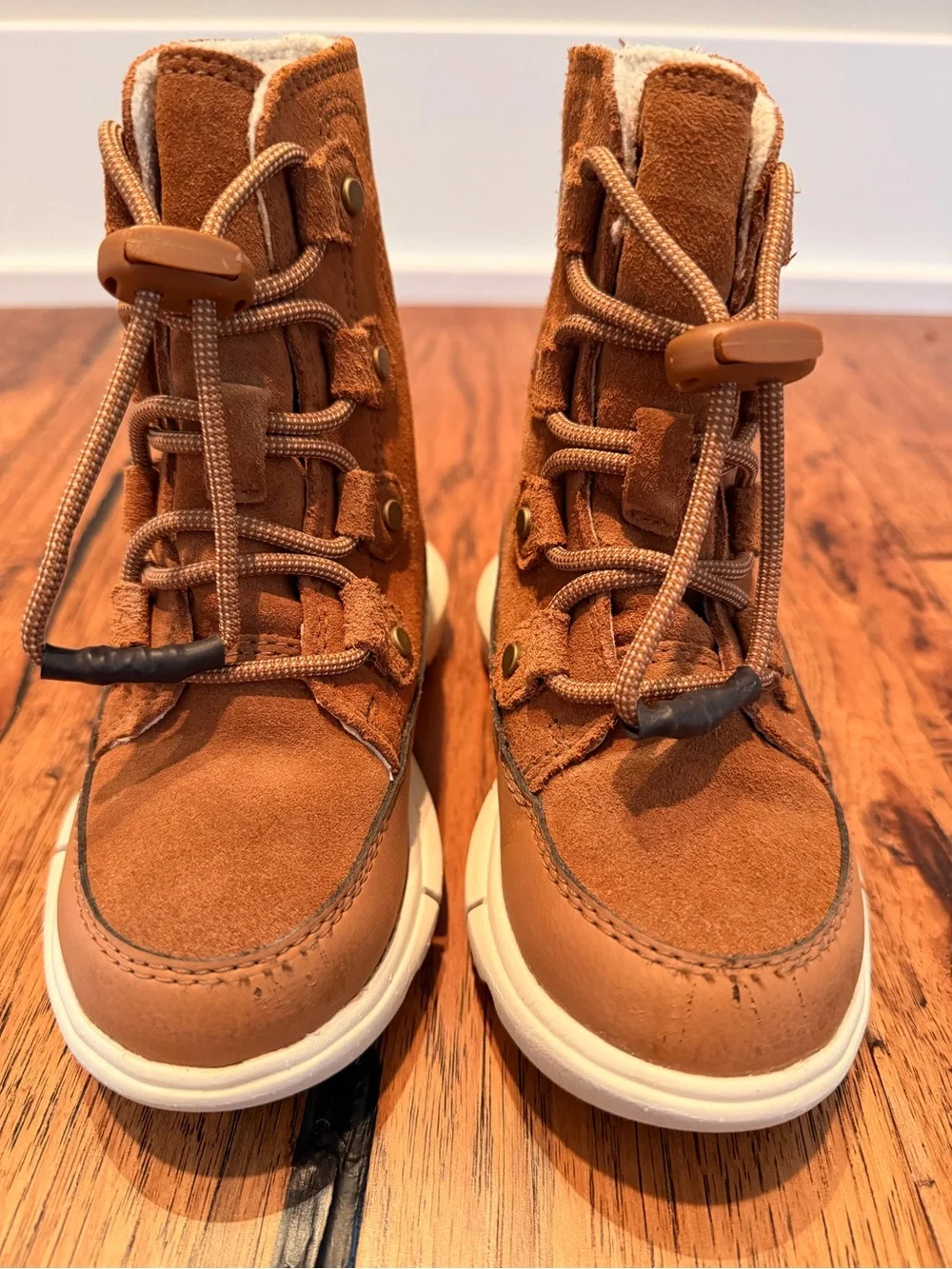 Kids Brown Suede Lace-Up Winter Boots